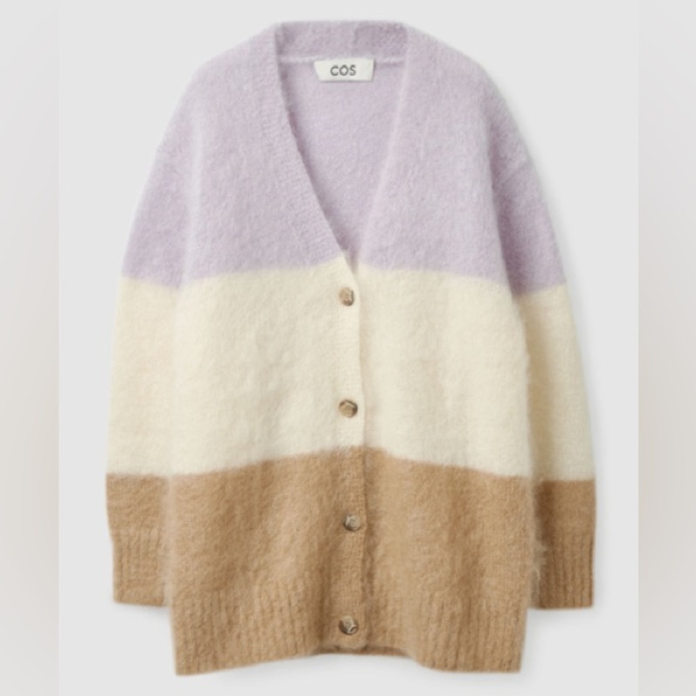 COS Women's Sweater - Lavender, Cream, and Camel